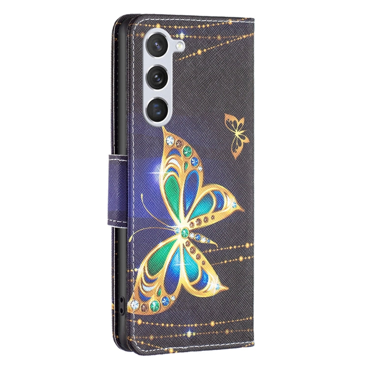 For Samsung Galaxy S25 5G Colored Drawing Pattern Leather Phone Case(Big Butterfly)