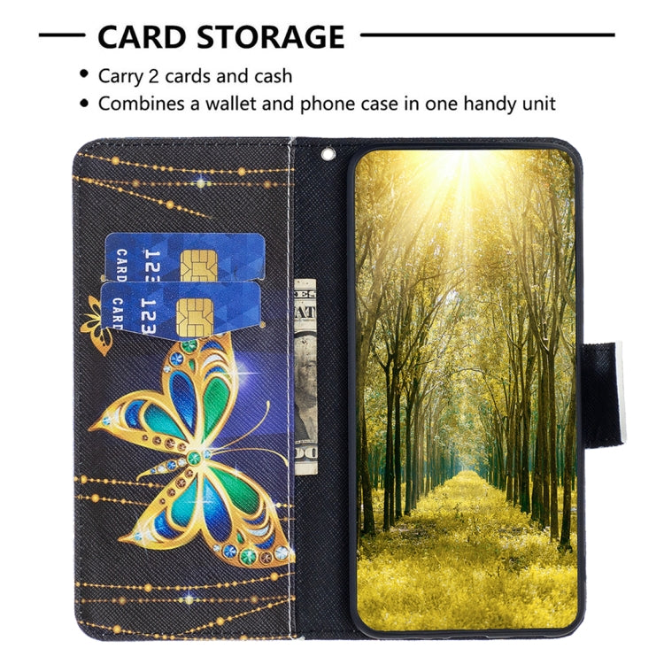 For Samsung Galaxy S25 5G Colored Drawing Pattern Leather Phone Case(Big Butterfly)