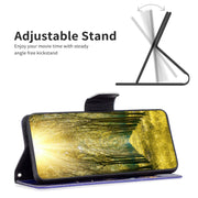 For Samsung Galaxy S25 5G Colored Drawing Pattern Leather Phone Case(Purple Butterfly)
