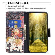 For Samsung Galaxy S25 5G Colored Drawing Pattern Leather Phone Case(Flowers Elephant)