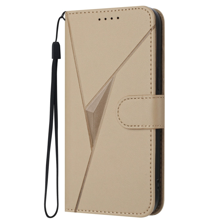 For Motorola Edge 5G 2024 Triangle Pattern Buckle Clasp Leather Phone Case(Gold)