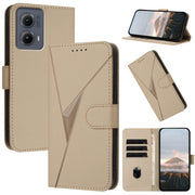 For Motorola Edge 5G 2024 Triangle Pattern Buckle Clasp Leather Phone Case(Gold)