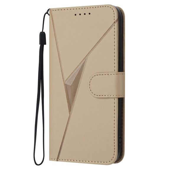 For Motorola Edge 5G 2024 Triangle Pattern Buckle Clasp Leather Phone Case(Gold)
