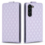 For Samsung Galaxy S25+ 5G Diamond Lattice Vertical Flip Leather Phone Case(Purple)