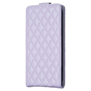 For Samsung Galaxy S25+ 5G Diamond Lattice Vertical Flip Leather Phone Case(Purple)