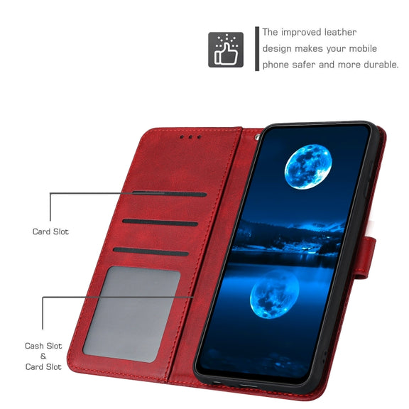 For Samsung Galaxy S25+ / S24+ 5G Solid Calf Texture Flip Leather Phone Case(Red)