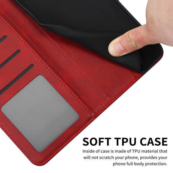 For Samsung Galaxy S25+ / S24+ 5G Solid Calf Texture Flip Leather Phone Case(Red)