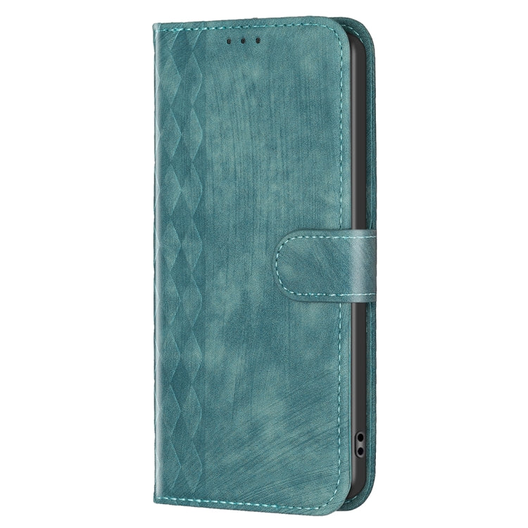 For Samsung Galaxy S25 5G Plaid Embossed Leather Phone Case(Green)