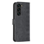 For Samsung Galaxy S25+ 5G Plaid Embossed Leather Phone Case(Black)