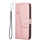 For Samsung Galaxy S25 Ultra 5G Stitching Calf Texture Buckle Leather Phone Case(Rose Gold)