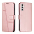 For Samsung Galaxy S25+ / S24+ 5G Stitching Calf Texture Buckle Leather Phone Case(Rose Gold) - Galaxy S25+ 5G Cases by PMC Jewellery | Online Shopping South Africa | PMC Jewellery | Buy Now Pay Later Mobicred