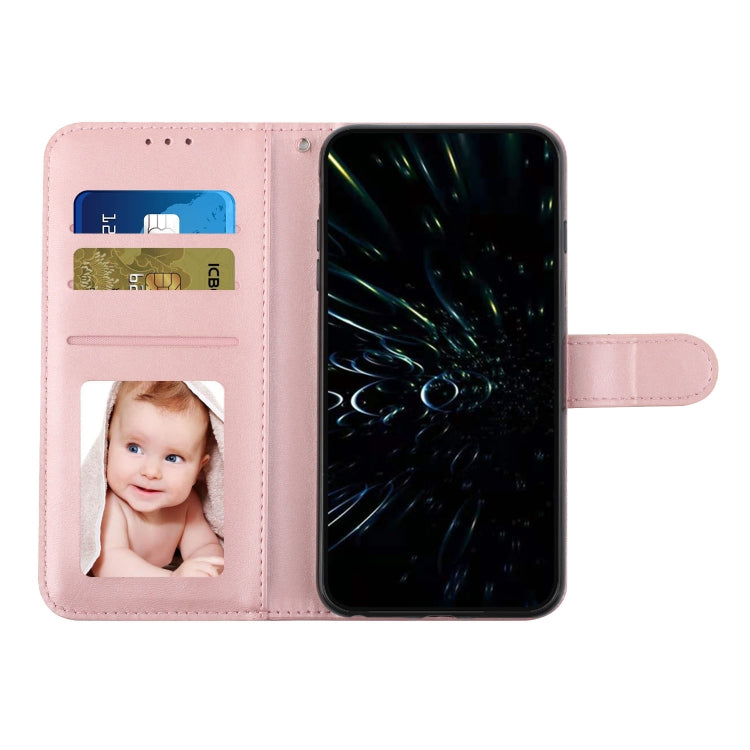 For Samsung Galaxy S25+ / S24+ 5G Stitching Calf Texture Buckle Leather Phone Case(Rose Gold)