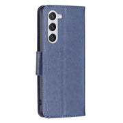 For Samsung Galaxy S25 5G Embossing Two Butterflies Pattern Leather Phone Case(Blue)