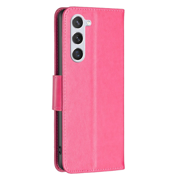 For Samsung Galaxy S25 5G Embossing Two Butterflies Pattern Leather Phone Case(Rose Red)