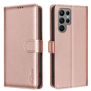 For Samsung Galaxy S25 Ultra 5G Litchi Texture RFID Anti-theft Leather Phone Case(Gold)