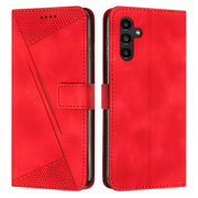 For Samsung Galaxy S25 / S24 5G Dream Triangle Leather Phone Case with Lanyard(Red)