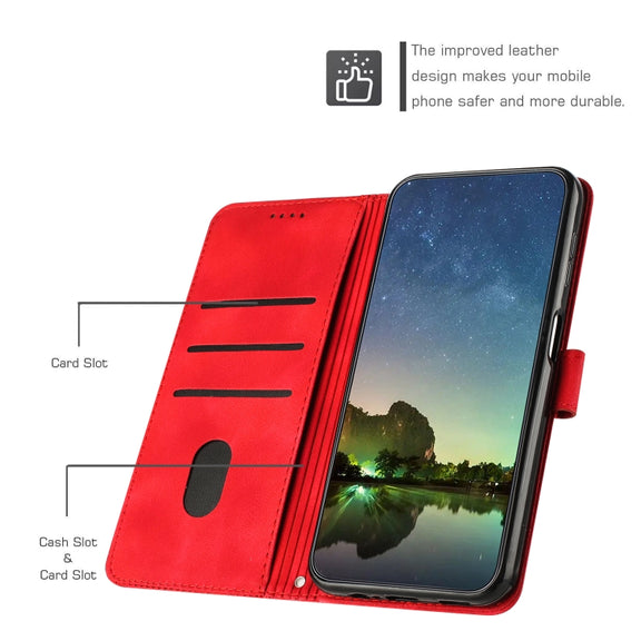 For Samsung Galaxy S25 / S24 5G Dream Triangle Leather Phone Case with Lanyard(Red)