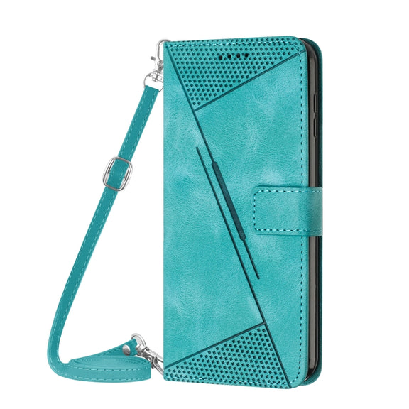 For Samsung Galaxy S25 / S24 5G Dream Triangle Leather Phone Case with Lanyard(Green)