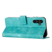 For Samsung Galaxy S25+ / S24+ 5G 5G Dream Triangle Leather Phone Case with Long Lanyard(Green)