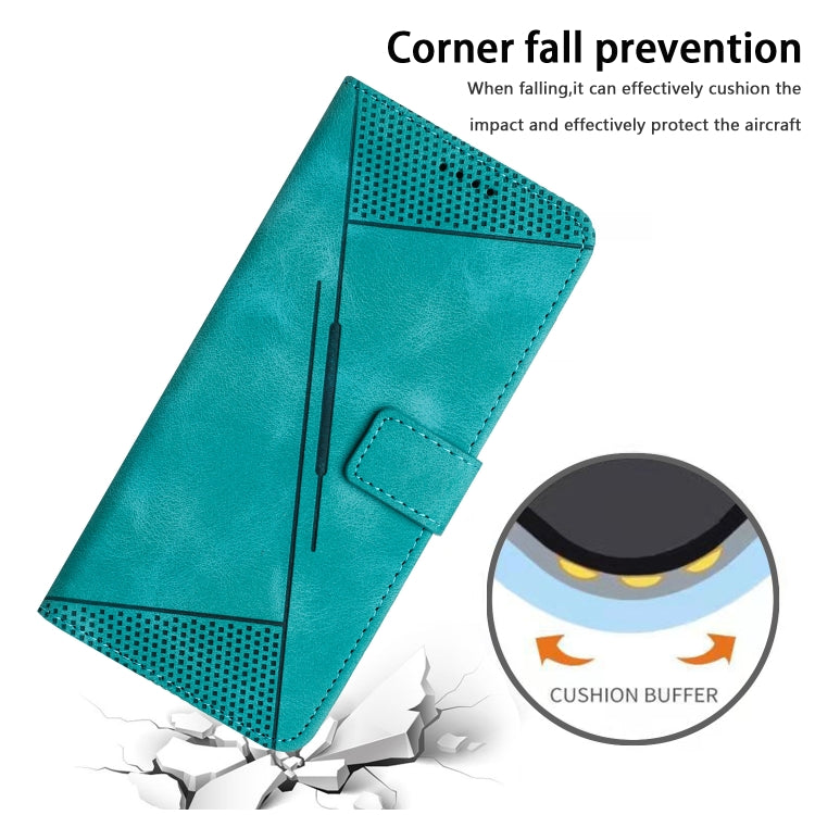 For Samsung Galaxy S25+ / S24+ 5G 5G Dream Triangle Leather Phone Case with Long Lanyard(Green)