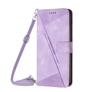 For Samsung Galaxy S25+ / S24+ 5G 5G Dream Triangle Leather Phone Case with Long Lanyard(Purple)