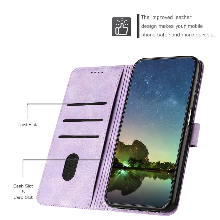 For Samsung Galaxy S25+ / S24+ 5G 5G Dream Triangle Leather Phone Case with Long Lanyard(Purple)