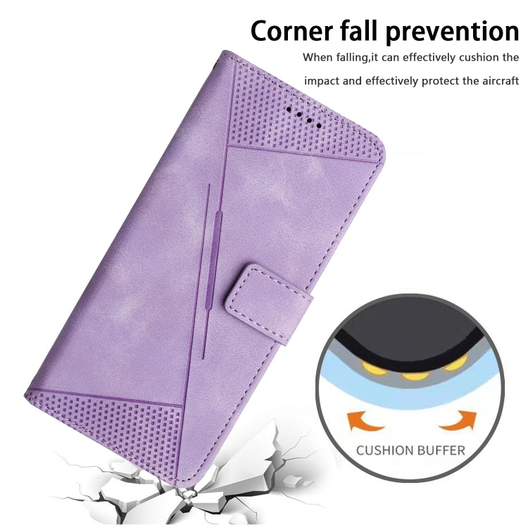 For Samsung Galaxy S25+ / S24+ 5G 5G Dream Triangle Leather Phone Case with Long Lanyard(Purple)