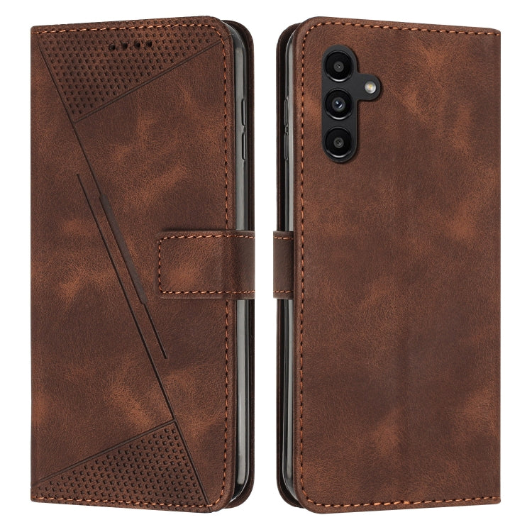 For Samsung Galaxy S25+ / S24+ 5G 5G Dream Triangle Leather Phone Case with Long Lanyard(Brown)