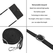 For Samsung Galaxy S25 Ultra 5G Skin Feel Stripe Pattern Leather Phone Case with Long Lanyard(Black)
