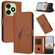 For Tecno Spark Go 2024 Triangle Pattern Buckle Clasp Leather Phone Case(Brown) - Tecno Cases by PMC Jewellery | Online Shopping South Africa | PMC Jewellery | Buy Now Pay Later Mobicred