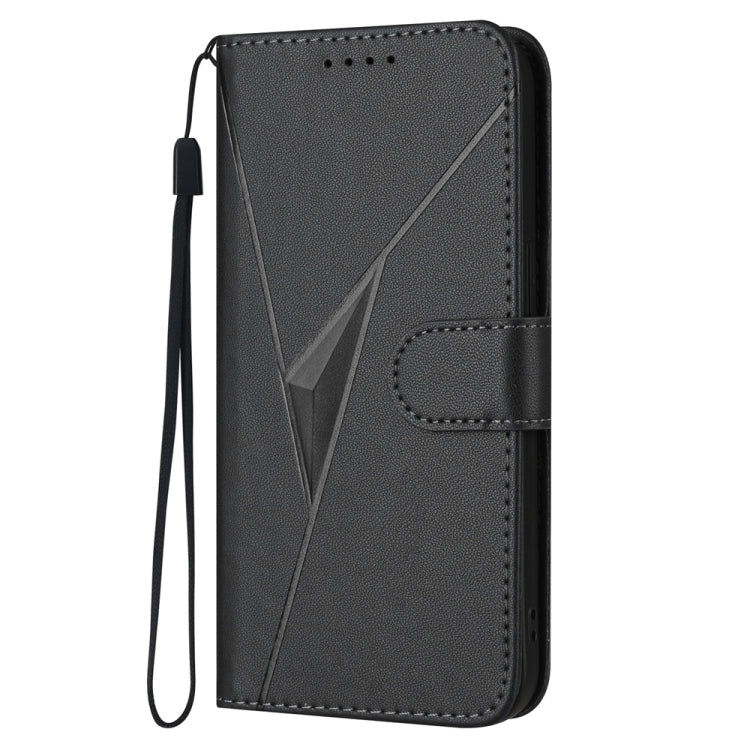 For Tecno Spark Go 2024 Triangle Pattern Buckle Clasp Leather Phone Case(Black)