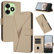 For Tecno Spark Go 2024 Triangle Pattern Buckle Clasp Leather Phone Case(Gold) - Tecno Cases by PMC Jewellery | Online Shopping South Africa | PMC Jewellery | Buy Now Pay Later Mobicred