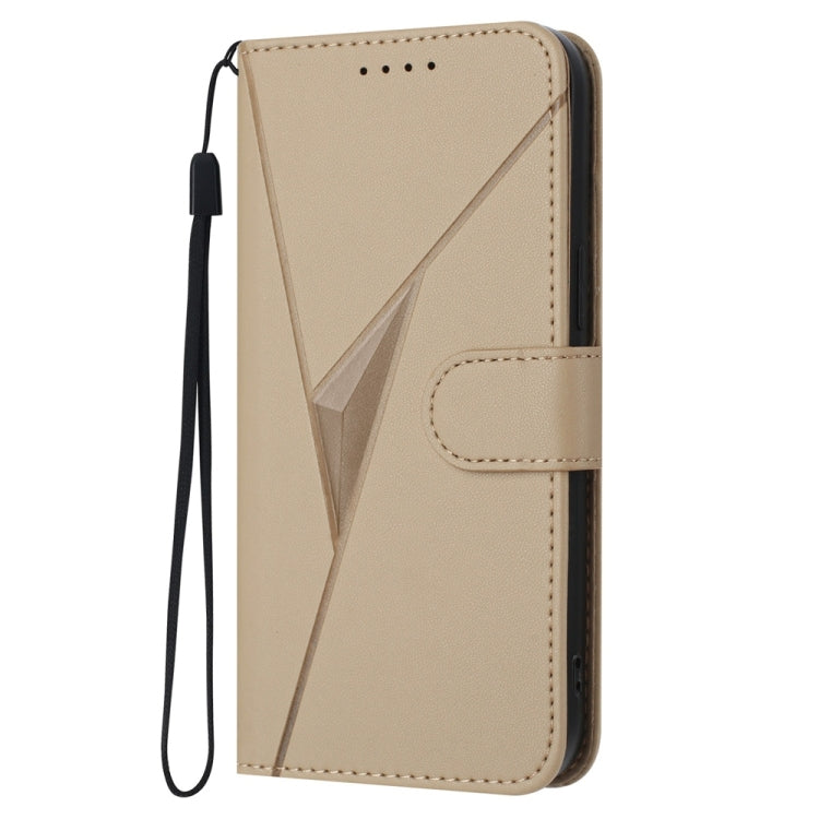 For Tecno Spark Go 2024 Triangle Pattern Buckle Clasp Leather Phone Case(Gold)