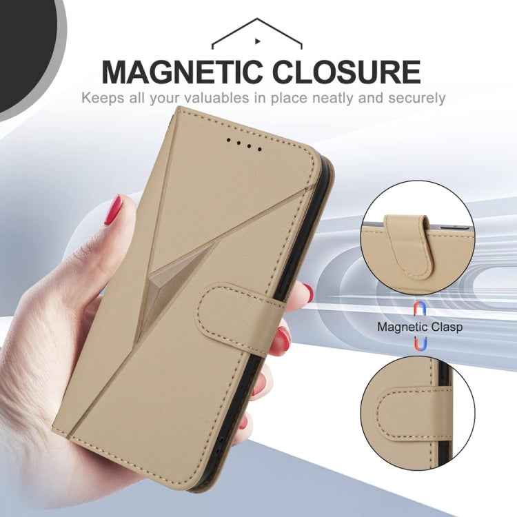 For Tecno Spark Go 2024 Triangle Pattern Buckle Clasp Leather Phone Case(Gold)