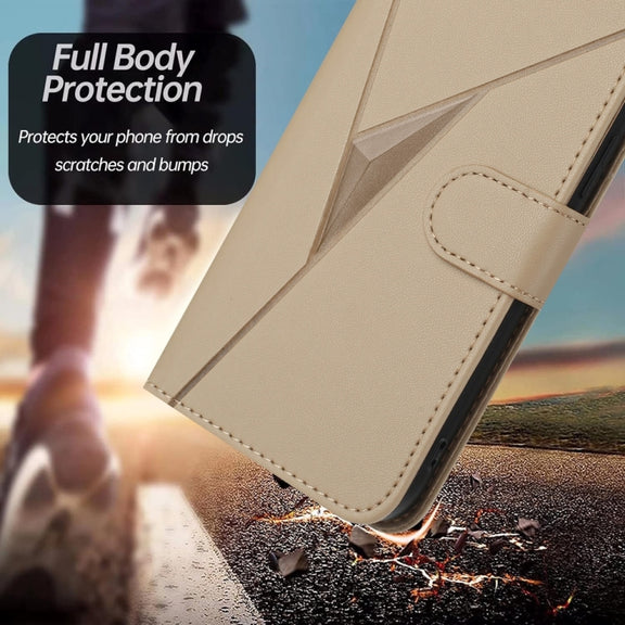 For Tecno Spark Go 2024 Triangle Pattern Buckle Clasp Leather Phone Case(Gold)