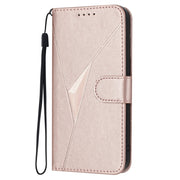 For Tecno Spark Go 2024 Triangle Pattern Buckle Clasp Leather Phone Case(Rose Gold)