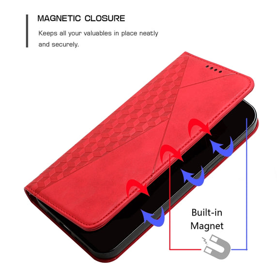 For Samsung Galaxy S25 Ultra 5G Diamond Splicing Skin Feel Magnetic Leather Phone Case(Red)