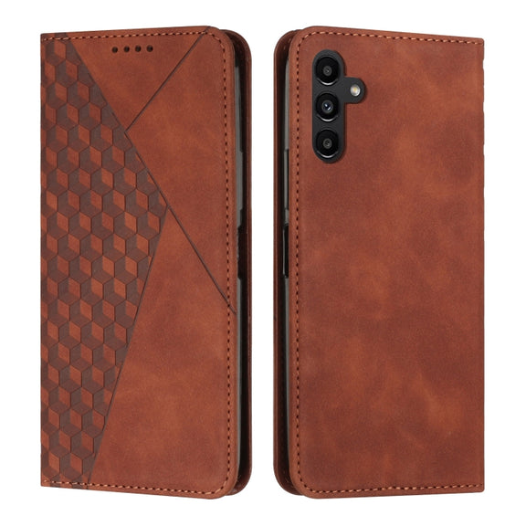 For Samsung Galaxy S25+ / S24+ 5G Diamond Splicing Skin Feel Magnetic Leather Phone Case(Brown)