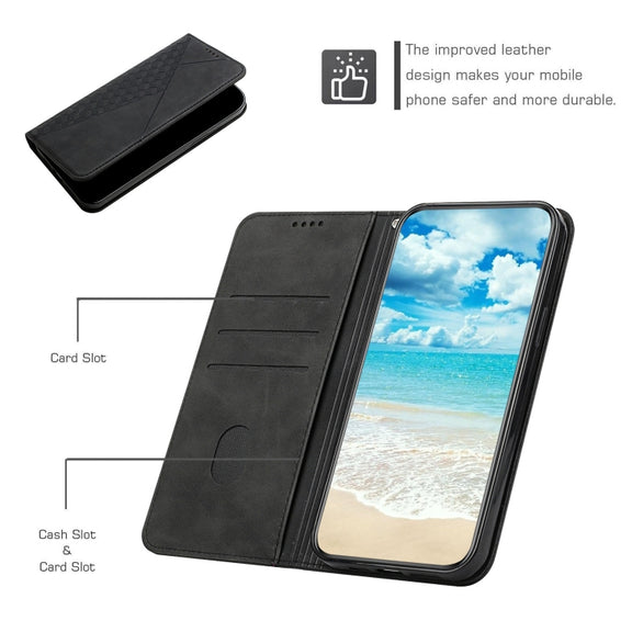 For Samsung Galaxy S25+ / S24+ 5G Diamond Splicing Skin Feel Magnetic Leather Phone Case(Black)