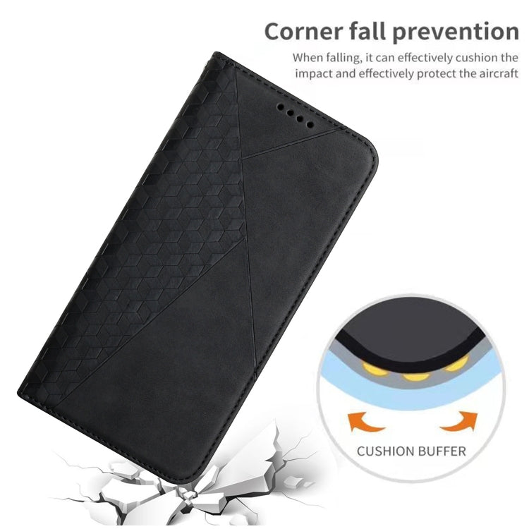 For Samsung Galaxy S25+ / S24+ 5G Diamond Splicing Skin Feel Magnetic Leather Phone Case(Black)