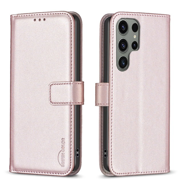 For Samsung Galaxy S25 Ultra 5G Magnetic Buckle Leather Phone Case(Gold)