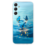 For Samsung Galaxy S25+ 5G Colorful Painting Pattern TPU Phone Case(Blue Butterflies)
