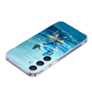 For Samsung Galaxy S25+ 5G Colorful Painting Pattern TPU Phone Case(Blue Butterflies)