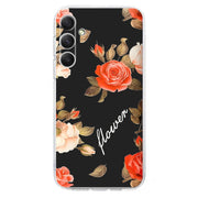 For Samsung Galaxy S25+ 5G Colorful Painting Pattern TPU Phone Case(Flowers On Black)