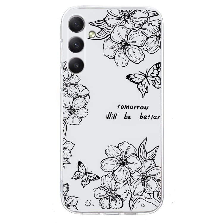 For Samsung Galaxy S25 5G Colorful Painting Pattern TPU Phone Case(Butterfly Flower)