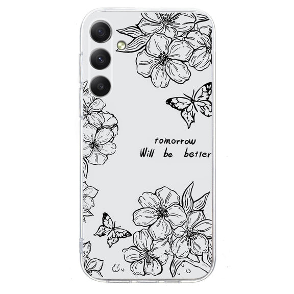 For Samsung Galaxy S25 5G Colorful Painting Pattern TPU Phone Case(Butterfly Flower)