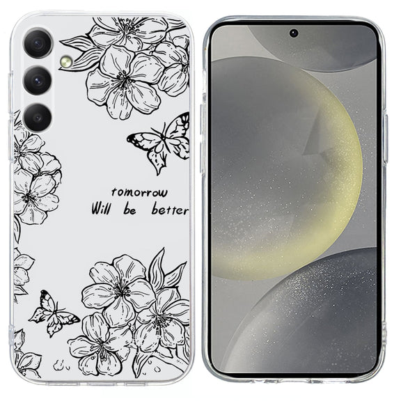 For Samsung Galaxy S25 5G Colorful Painting Pattern TPU Phone Case(Butterfly Flower)