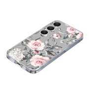 For Samsung Galaxy S25 FE 5G Colorful Painting Pattern TPU Phone Case(Flowers On Grey)