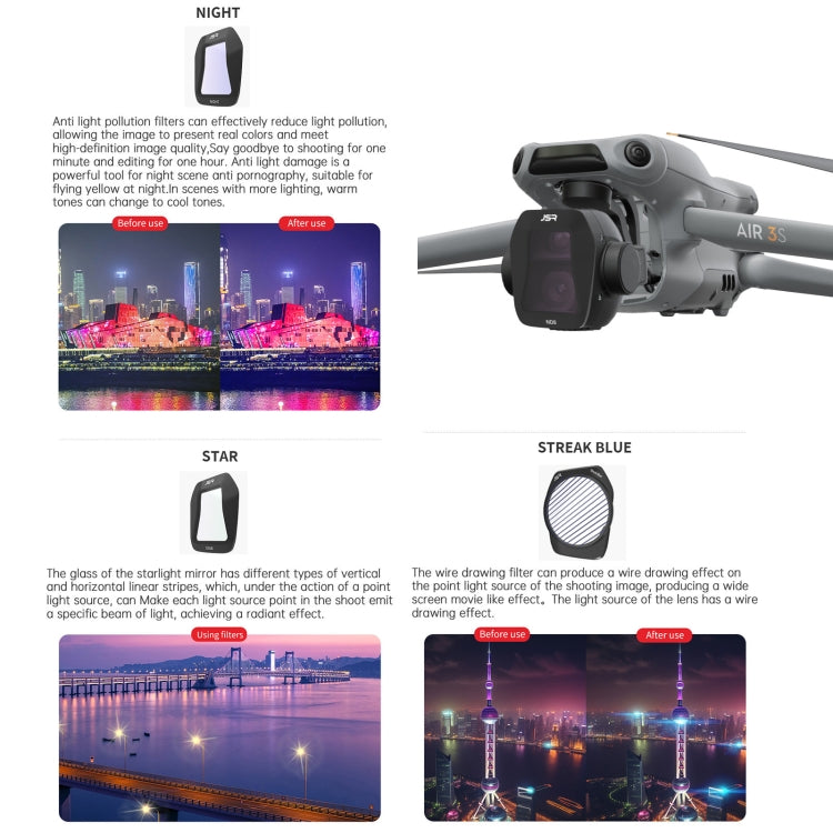 For DJI Air 3S JSR CB Series Drone Lens Filter, Filter:CPL