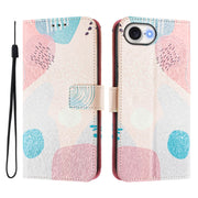 For iPhone 16e Art Colored Drawing Pattern Leather Phone Case(Graffiti puzzle)